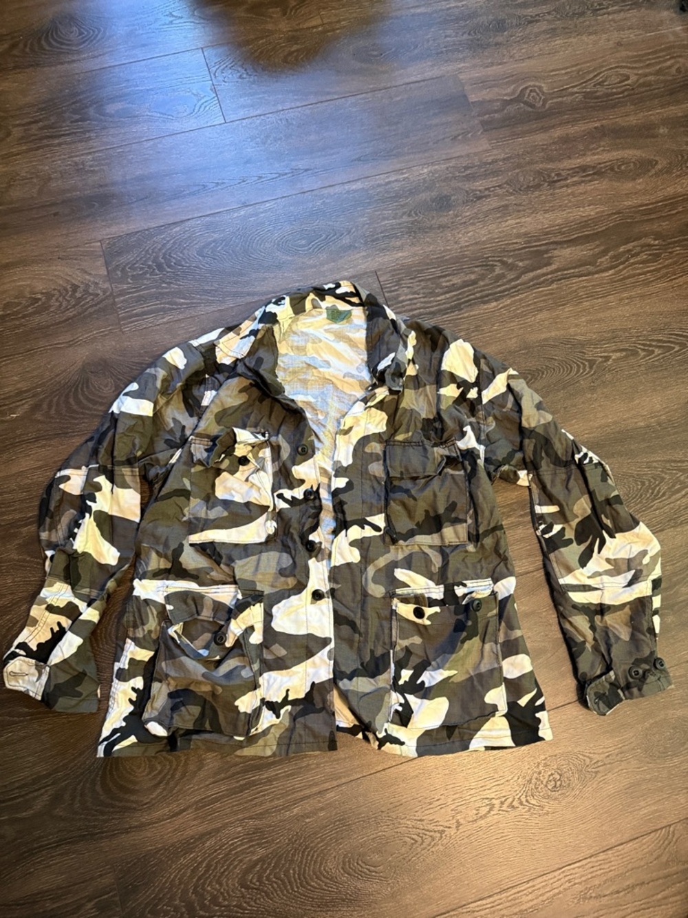 Men's 90’s Urban Authentic USMC Camo Field Jacket - Black, white and gray Camo